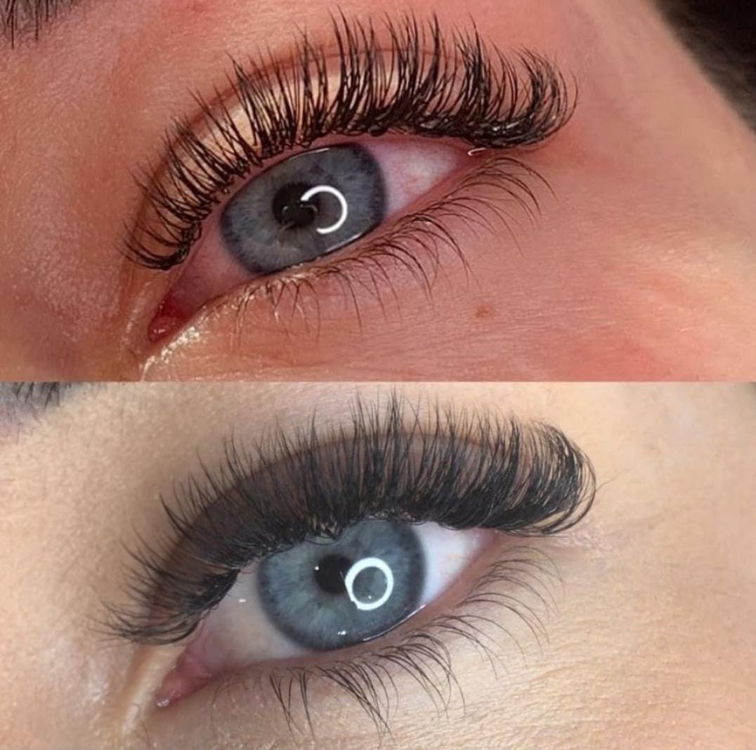 Hybrid lashes close-up